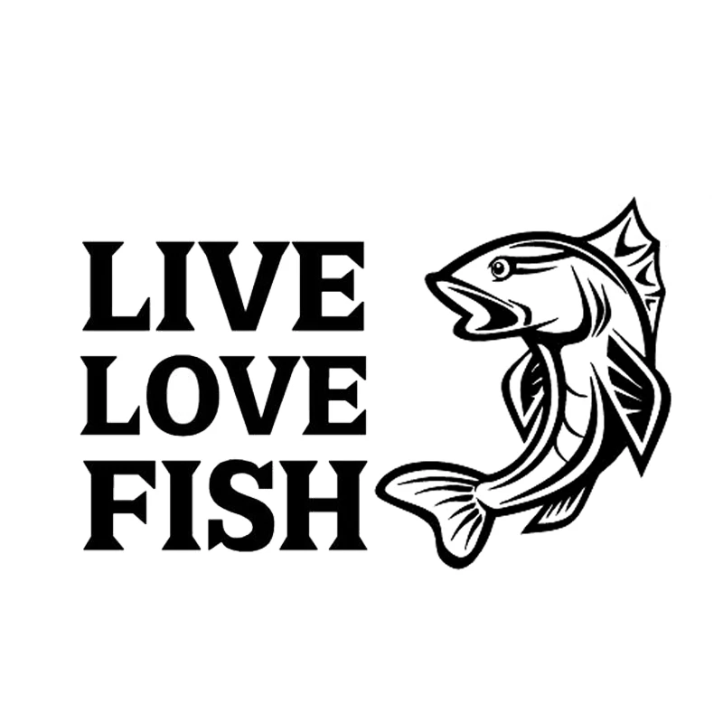 

17.7cm*11cm Live Love Fish Fashion Car-Styling Decor Vinyl Car Sticker S4-0476