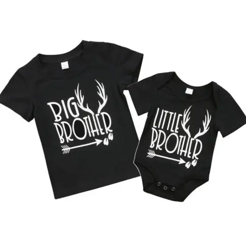 2017 модная одинаковая хлопковая Повседневная футболка для новорожденных и