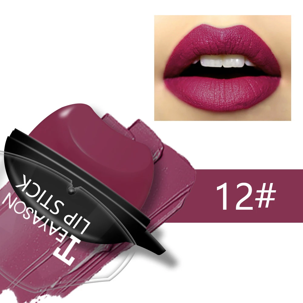 12 Make Up матовый бальзам для губ водостойкий стойкий карандаш для губ 12 цветов Увлажняющий блеск для губ Косметика для сексуальных красный пигмент - Цвет: 12