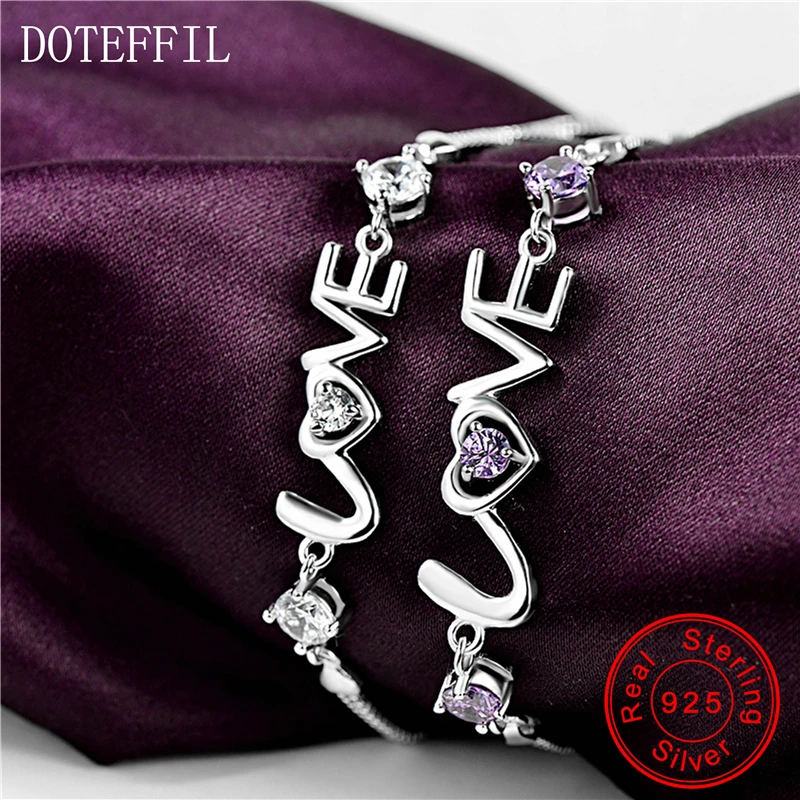 Женский браслет из серебра 925 пробы с фианитами|zircon bracelet|sterling silver braceletsilver bracelet women