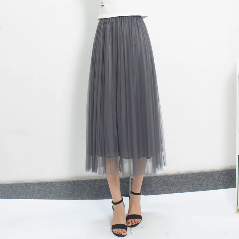 Летние газовые юбки с высокой талией 2020 женская элегантная повседневная юбка