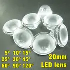 Светодиодный объектив высокой мощности, 1 Вт, 3 Вт, 20 мм, угол матового покрытия, 5, 10, 15, 30, 45, 60, 90, 120 градусов, отличное качество