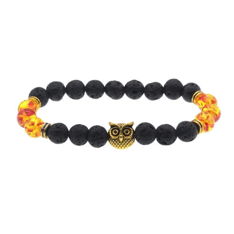 Браслет в античном стиле золотистого цвета с изображением головы совы 2018