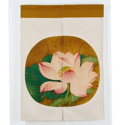 Занавеска с рисунком чернил китайская занавеска лотосом для окон японская