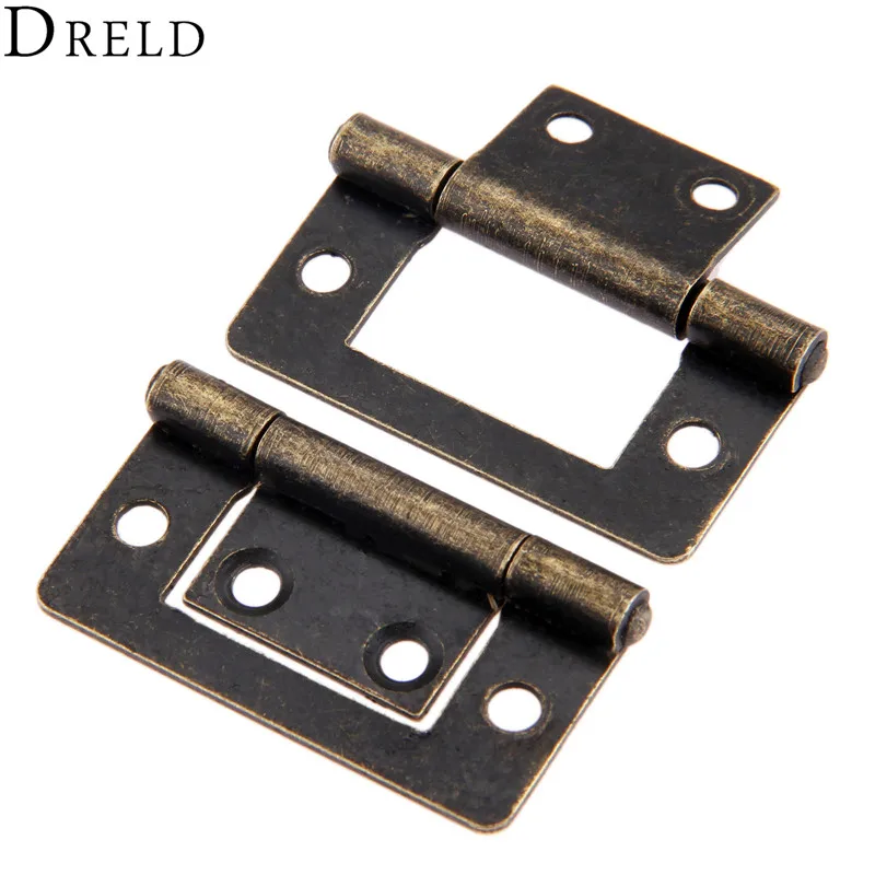 DRELD 2 шт. 38x20 мм мебельные петли для шкафа, ящика, двери, стыковые петли, антикварные декоративные петли для ювелирных изделий, деревянная коробка с винтами