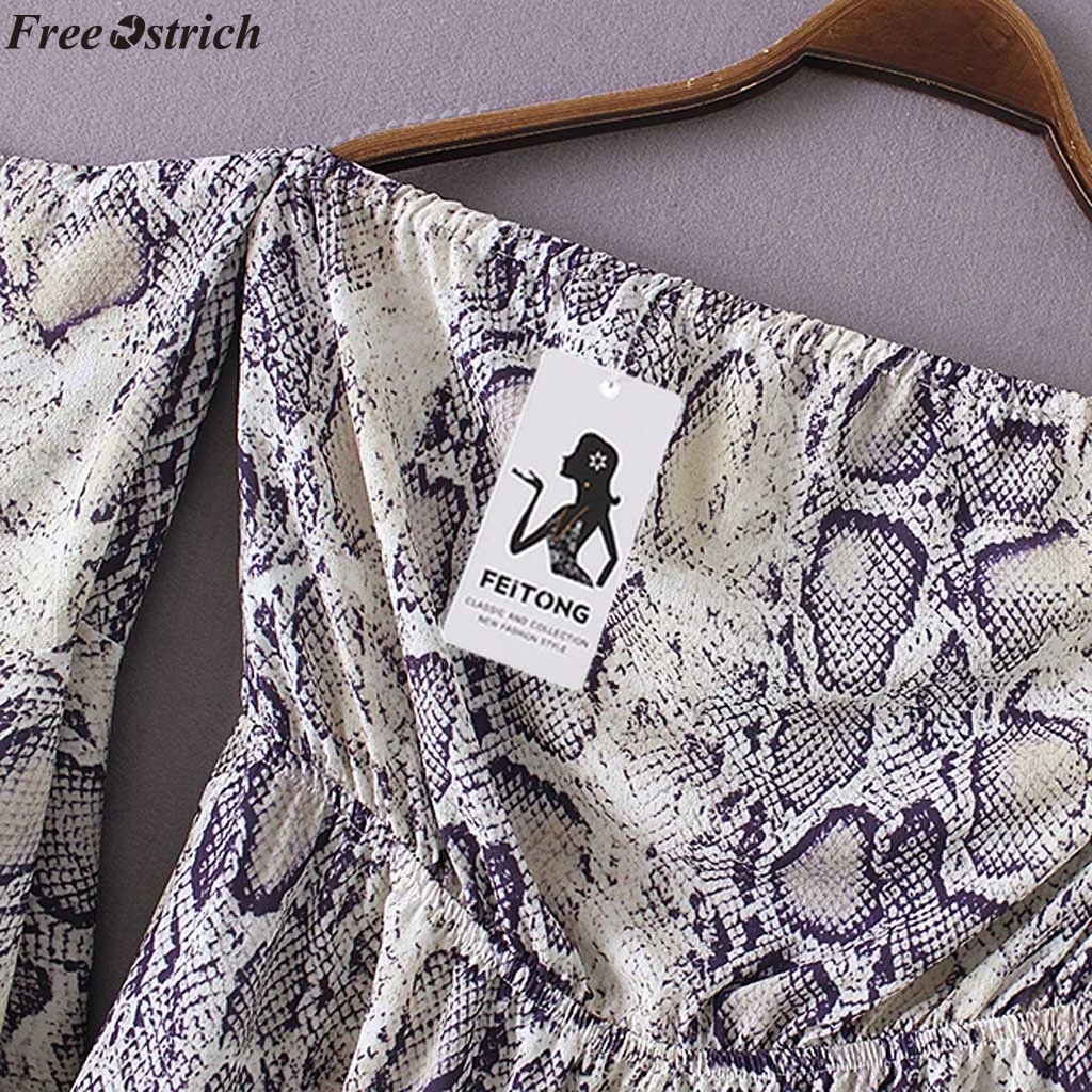 

FREE OSTRICH Women Fashion Snakeskin Print Sleeveless V-neck Jumpsuit Ladies Party Casual Loose Lace Up Summer Rompers Plus Size