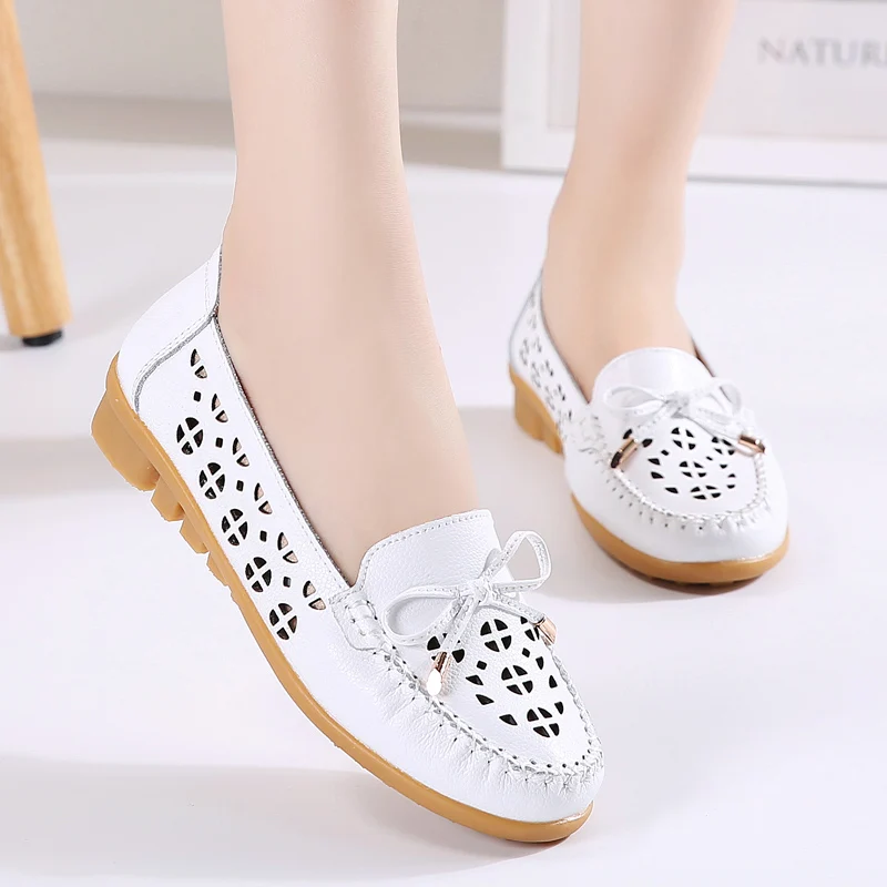 Женская обувь на плоской подошве в Корейском стиле лоферы из натуральной кожи с