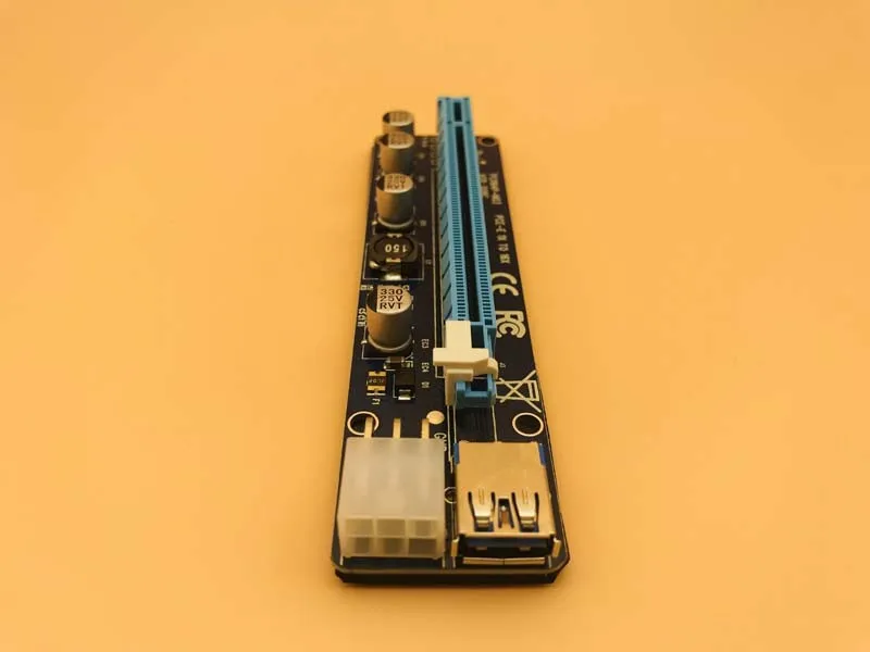 100 шт. VER 008C Upgrade Edition PCI-E Riser Express Card 1x to 16x удлинитель 6Pin кабель питания для BTC Miner Mining