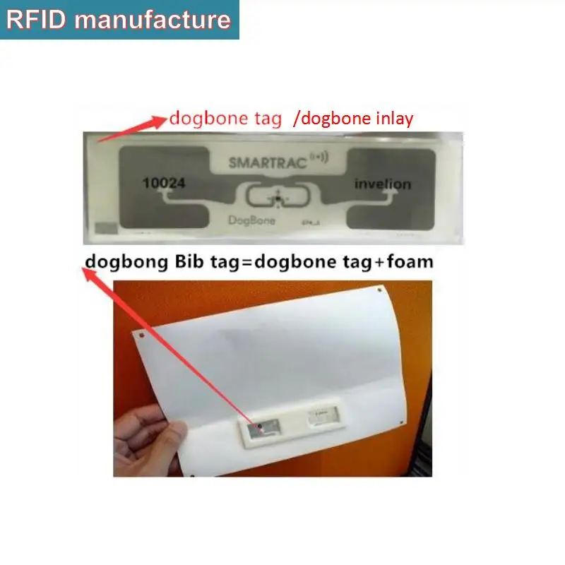 

dogbone rfid bibtag impinj monza R6 chip long range smartrac rfid sticker 860-960mhz 915mhz for sports marathon running race