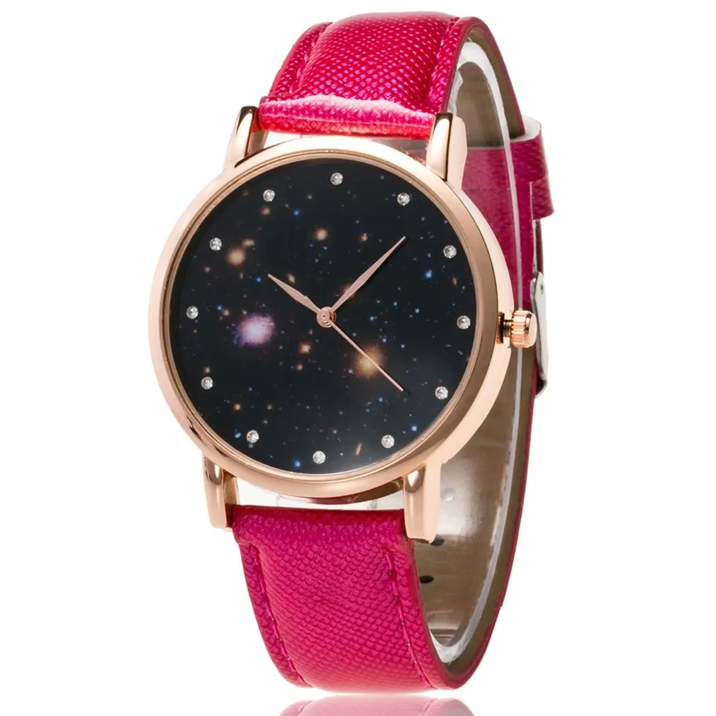 Женские часы под платье с кожаной полосой минималистичные круглым циферблатом