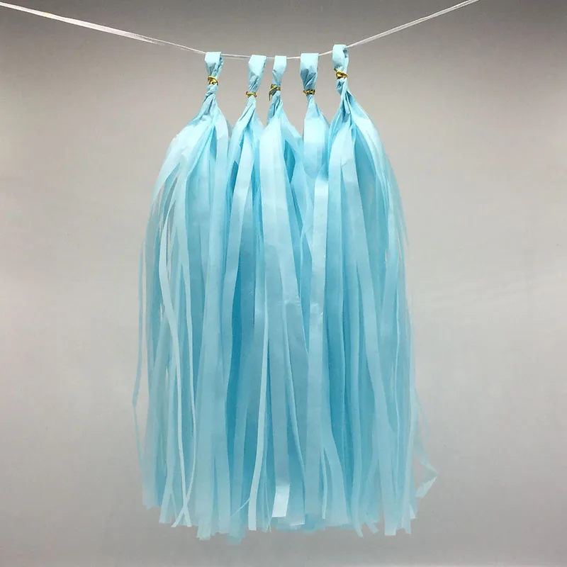 Light Blue 5 шт. 14 дюймов Золото Серебро тонкая глянцевая бумага детская гирлянда для душа материалы для бумажного моделирования украшения день рождения Diy подвесные принадлежности - Цвет: Light Blue