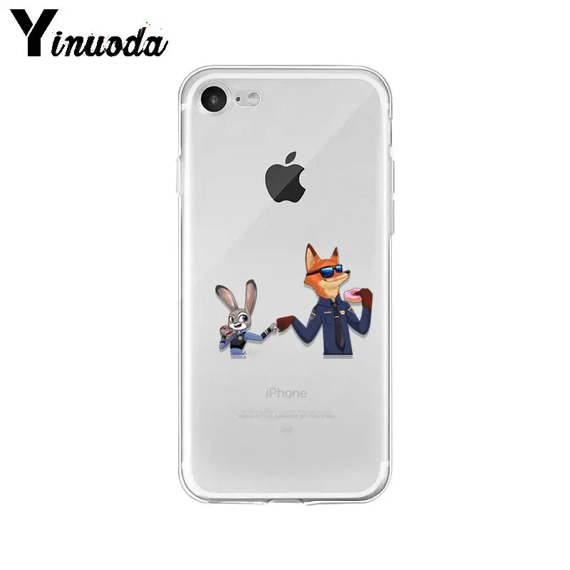 1 Yinuoda Zootopia Zootropolis мультфильм лиса кролик чехол для телефона для Apple iPhone 8 7 6 6S Plus X XS max 5 5S SE XR - Цвет: 1