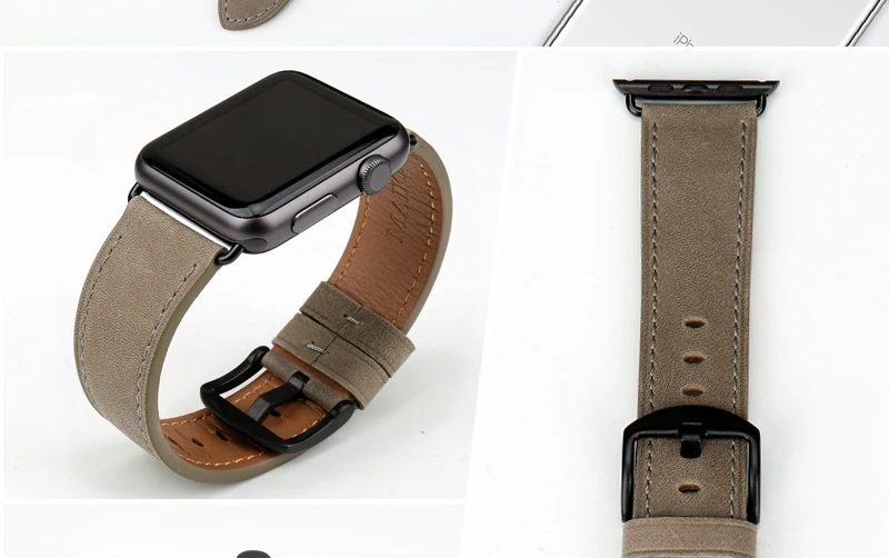 MAIKES аксессуары для часов из натуральной кожи для Apple Watch Band 44 мм 42 мм ремешок для часов аpple 40 мм 38 мм серия 4 3 2 1 браслеты