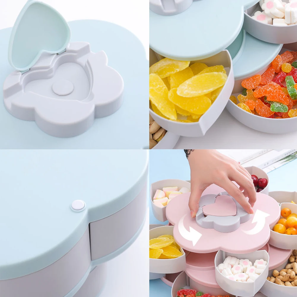 Пластиковая коробка для закусок Pokich Bloom хранения конфет с цветочным дизайном