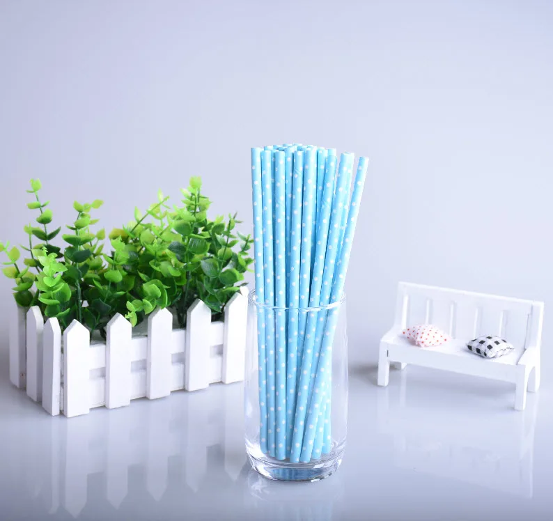 25 шт./лот 10 стилей синий Бумажная соломинка для питья детей день рождения Свадьба