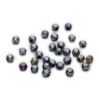 50 piece black ab color bread cut faceted crystal glass spacer beads jewelry findings 4 8mm
