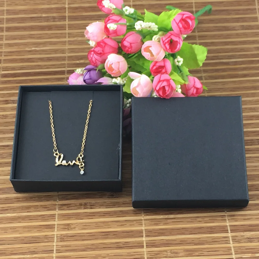 20pcs Black Jewelry display Boxes with Paper Bottom bracket Necklace Boxes&ampEarring Box and Accessory Packaging | Украшения и