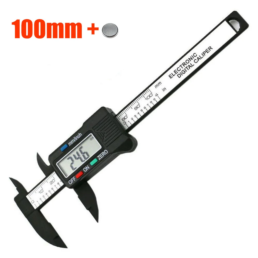0-100mm Vastar 150 мм 100 мм электронный цифровой штангенциркуль 6 дюймов штангенциркуль Калибр микрометр измерительный инструмент цифровая линейка с батареей - Цвет: 0-100mm