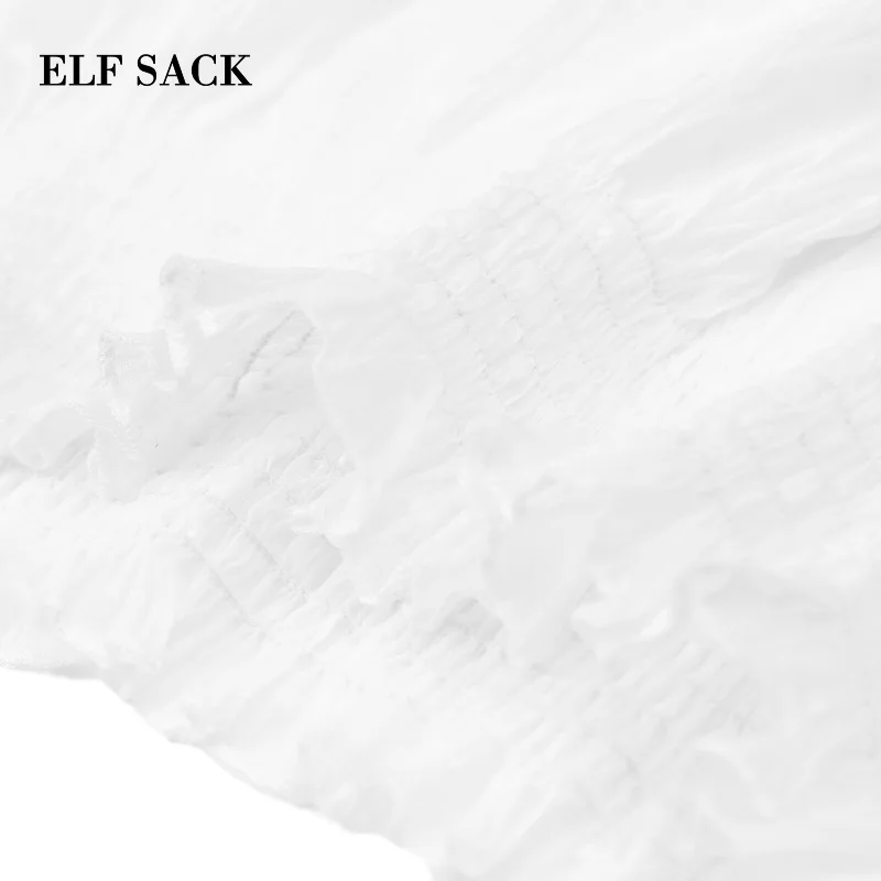 Женская шифоновая рубашка ELFSACK свободная блузка оверсайз с рукавами фонариками