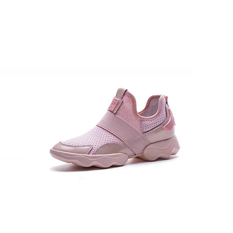 pink-2 RY-RELAA женские кроссовки; коллекция года; модные высокие кроссовки; женская обувь на платформе; Повседневная обувь из натуральной кожи; женская обувь черного цвета - Цвет: pink-2