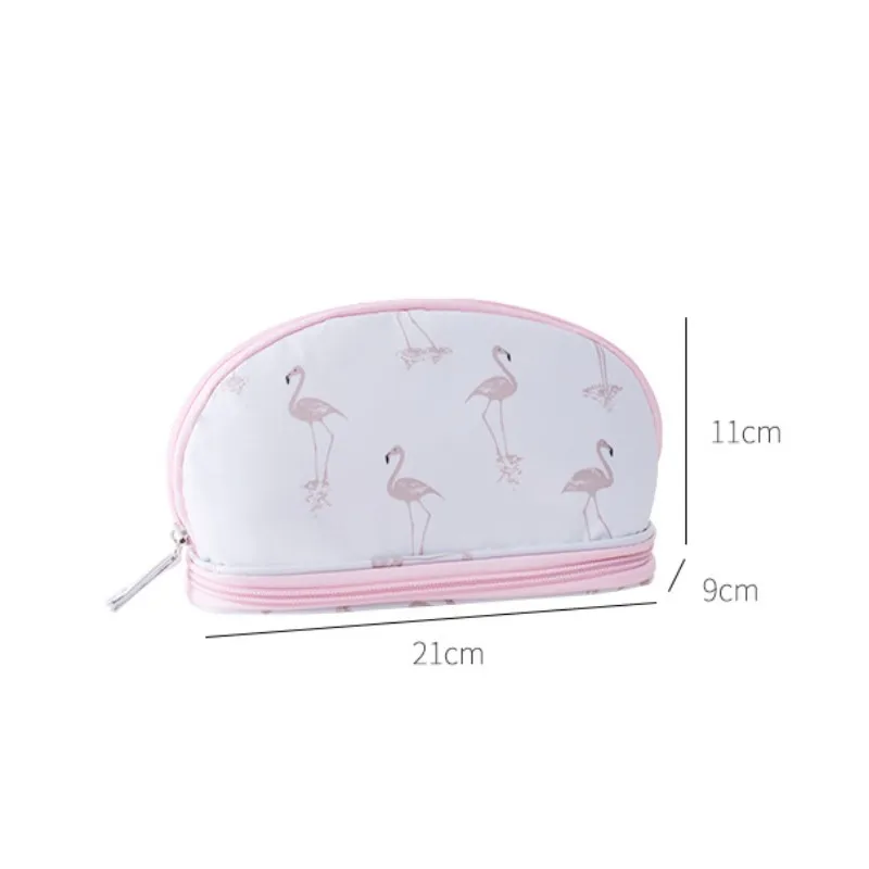 Двухслойная косметичка Flamingo Женский органайзер для мытья сумка макияжа дорожная