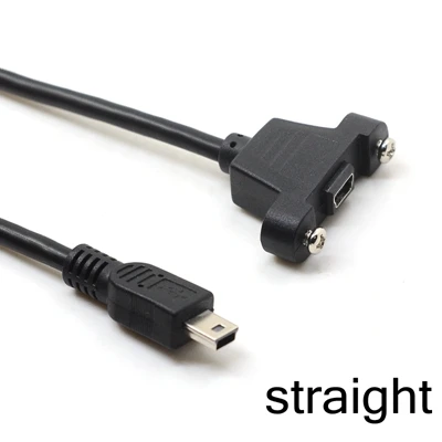 straight Mini-USB крепление на панели, тип Mini USB 5Pin штекер к женскому удлинительному адаптеру кабель угловой с винтами 30 см 50 см - Цвет: straight