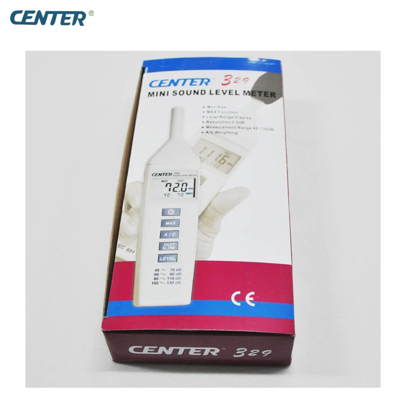 

Handheld CENTER329 Digital Sound Level Meter Noise Tester (40-130dB)