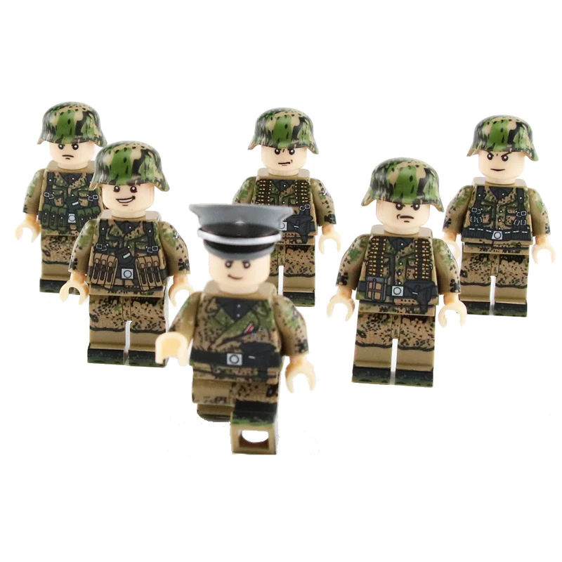 Weltkrieg 2 camouflage German Army Soldiers officers Figures Building Blocks weapons Accessories Military building blocks toys