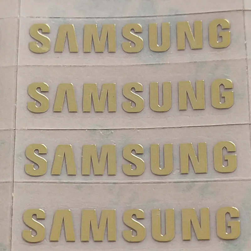 Золотая наклейка с логотипом на заказ металлические наклейки для Samsung Galaxy S3 s4 s5 x