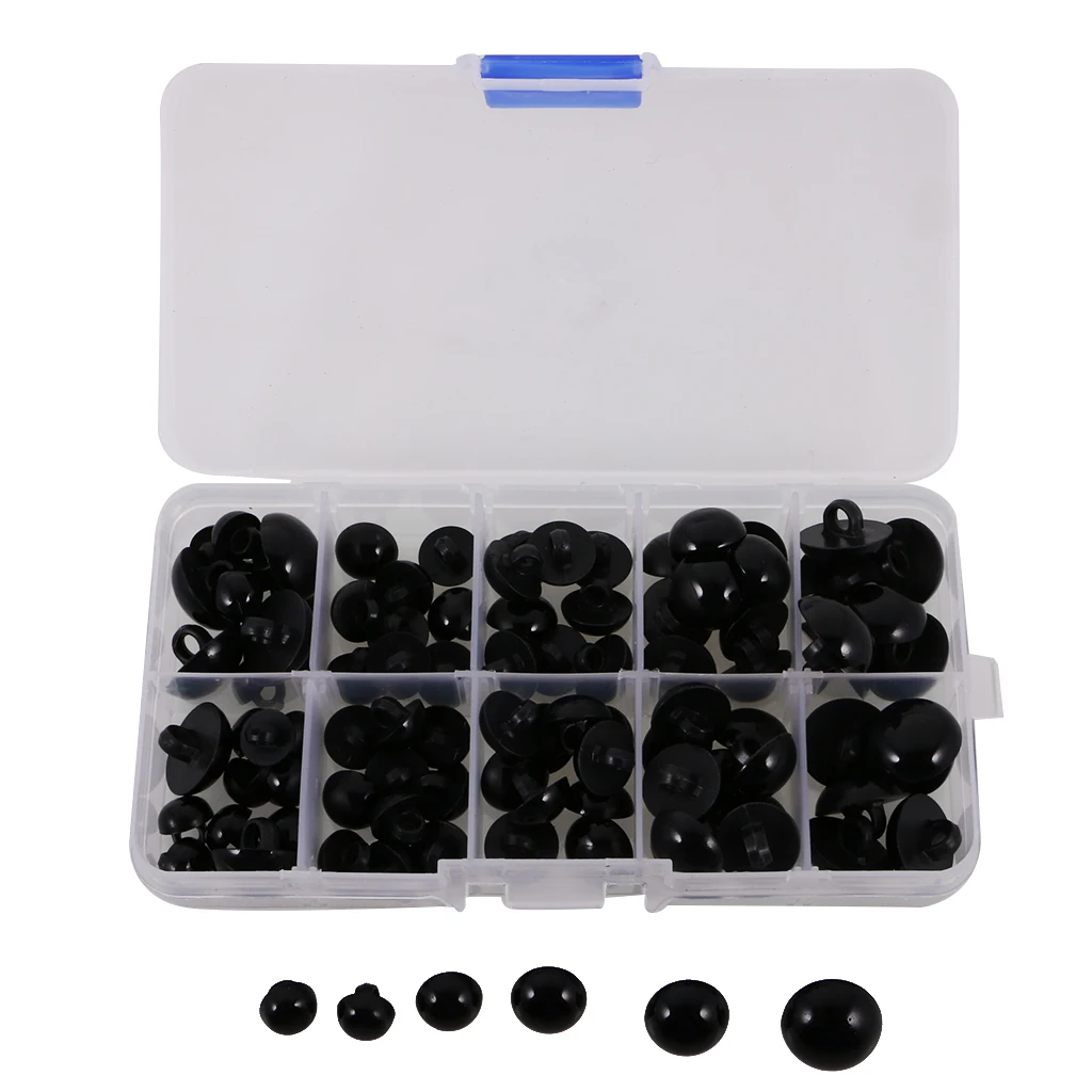 100 шт. пластиковые черные полушаровые грибные хвостовики пуговицы для шитья DIY