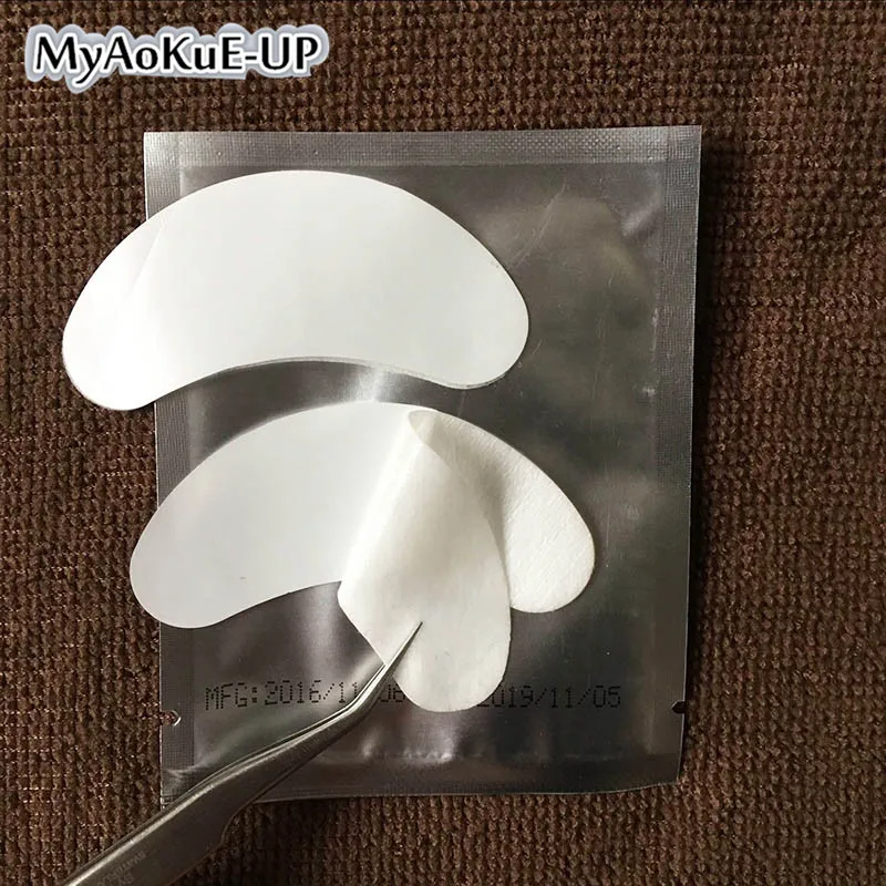 100 пар/лот серебро без печати жемчужные бумажные накладки для наращивания ресниц