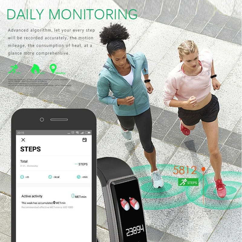 Смарт часы 3D UI динамический Интерфейс Цвет Экран Фитнес сердечного ритма крови