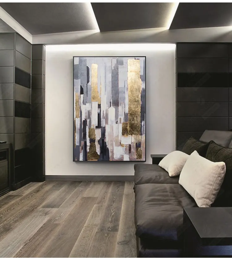 100% современная холщовая живопись ручной работы абстрактная картина маслом