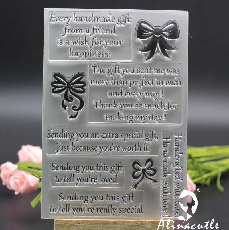 Прозрачные марки каждый день пожелал лук подарок Скрапбукинг карты Бумага