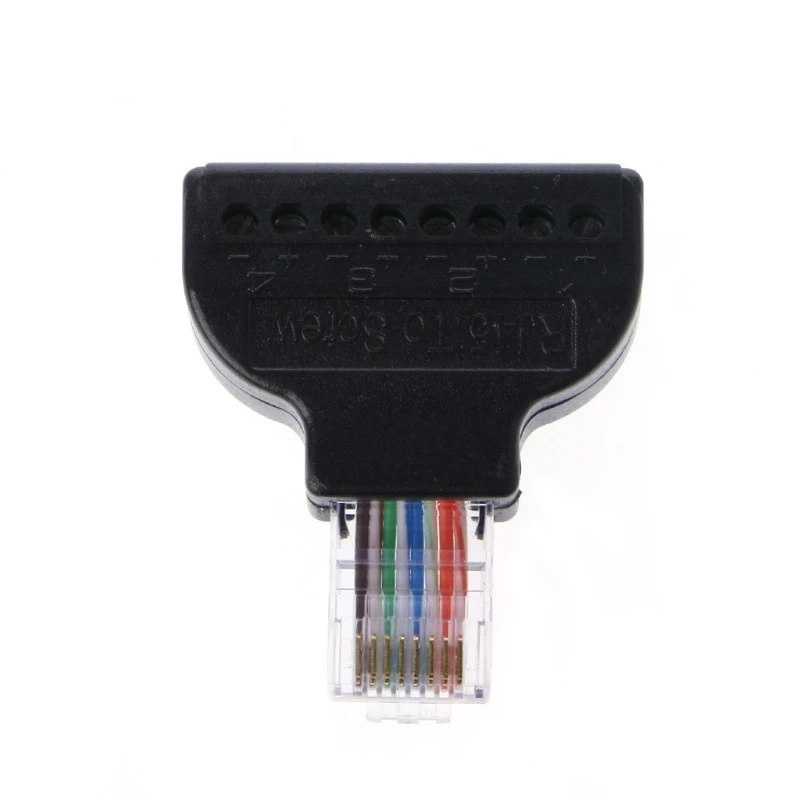 OOTDTY RJ45 Ethernet штекер к 8 Pin AV Терминал Винтовой Адаптер Блок преобразователя Plug