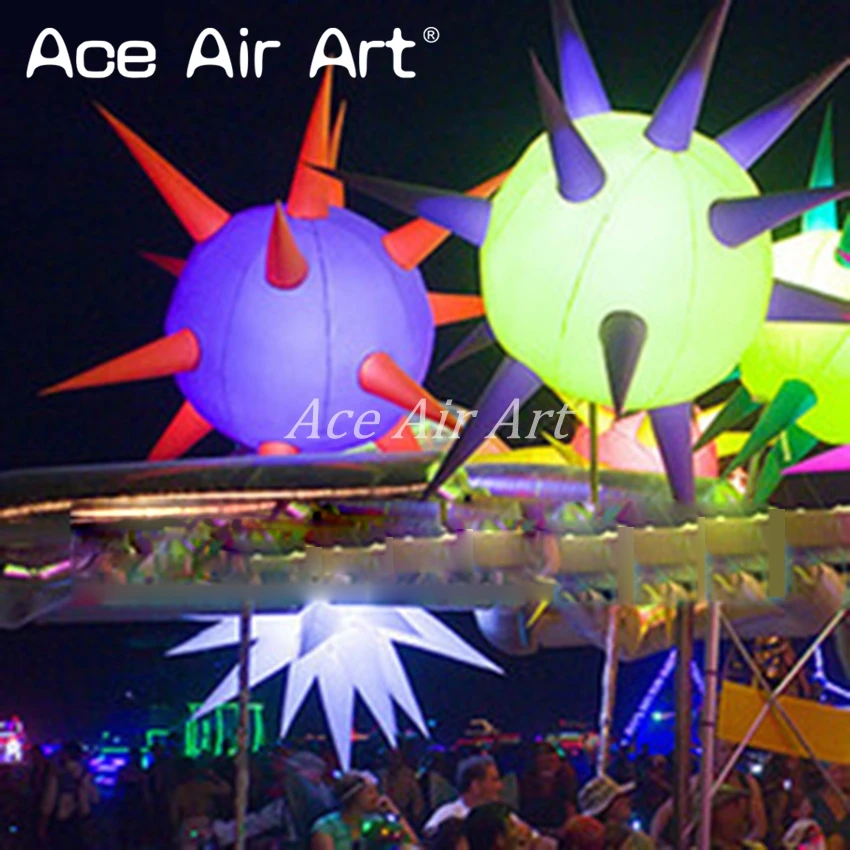 

fabric made hanging colorful attractive inflatable nightclub decoration led balloon with tentcle