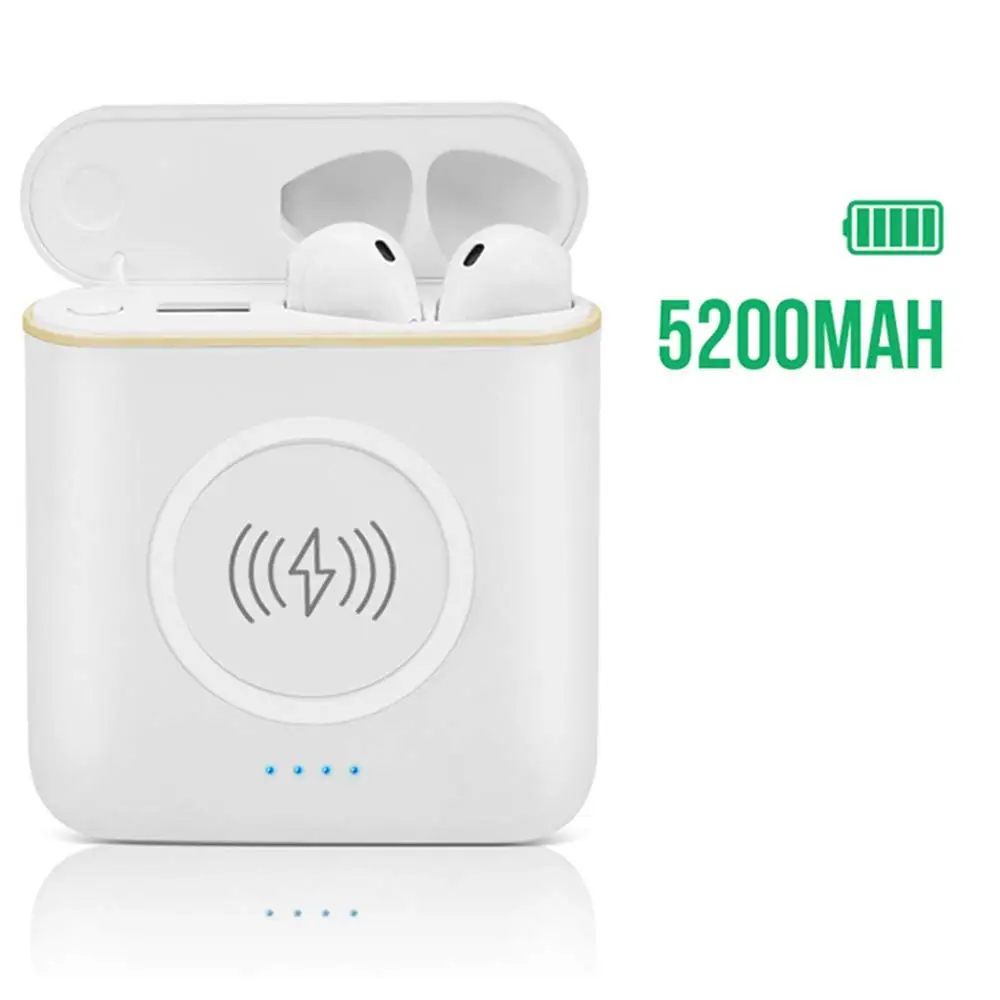 HBUDS XT6 TWS 3 in 1 Multifunction Bluetooth wireless headset +wireless charge+ 5200mAH wired charge powerbank for I7S I8X I9S |