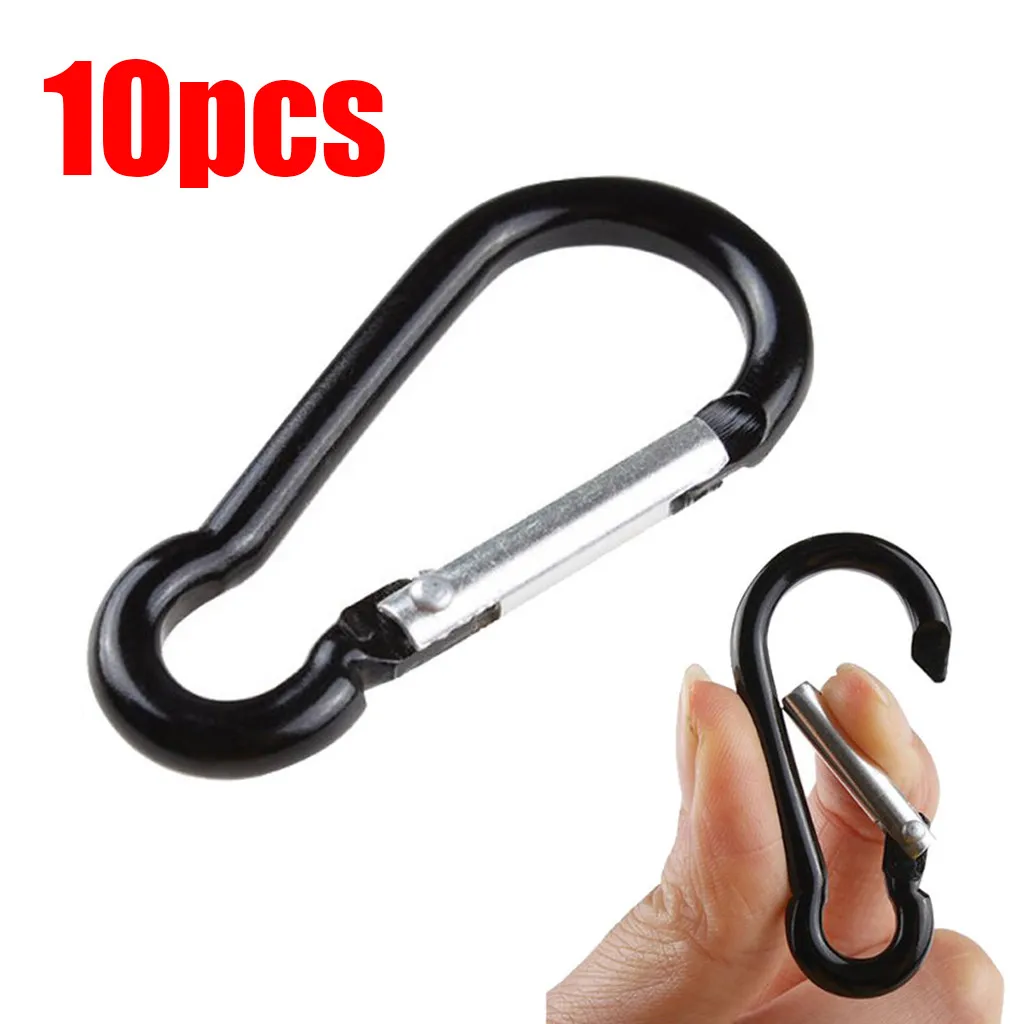 

10Pcs Aluminum Snap Carabiner D-Ring Key Chain Clip Keychain Hiking Camp Mountaineering Hook Climbing Accessories L300404