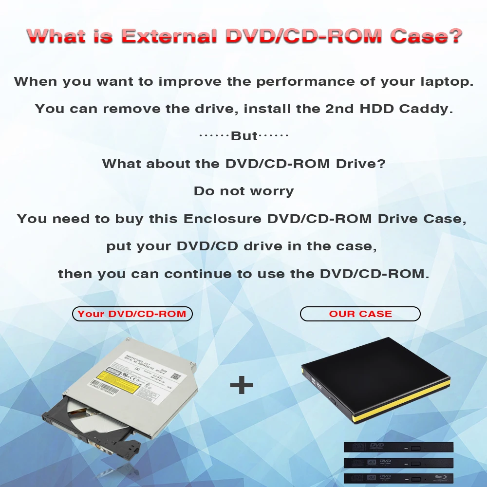 Внешний корпус DeepFox для CD/DVD RW USB 3 0 чехол 12 7 мм SATA оптического привода ноутбука без