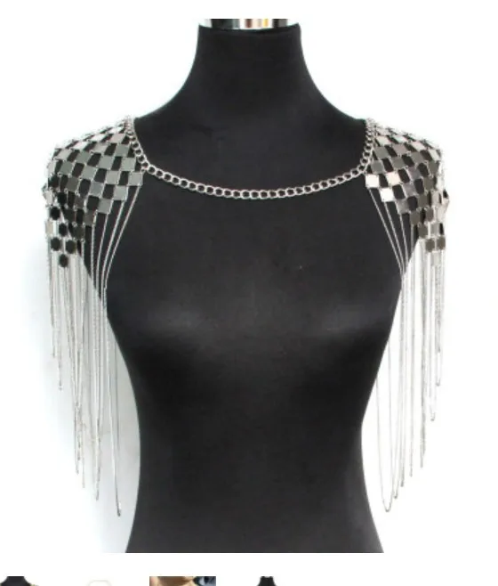 

New accessories bride's shoulder chain European style fashion necklace body acting dress double shoulder Fine wide chain