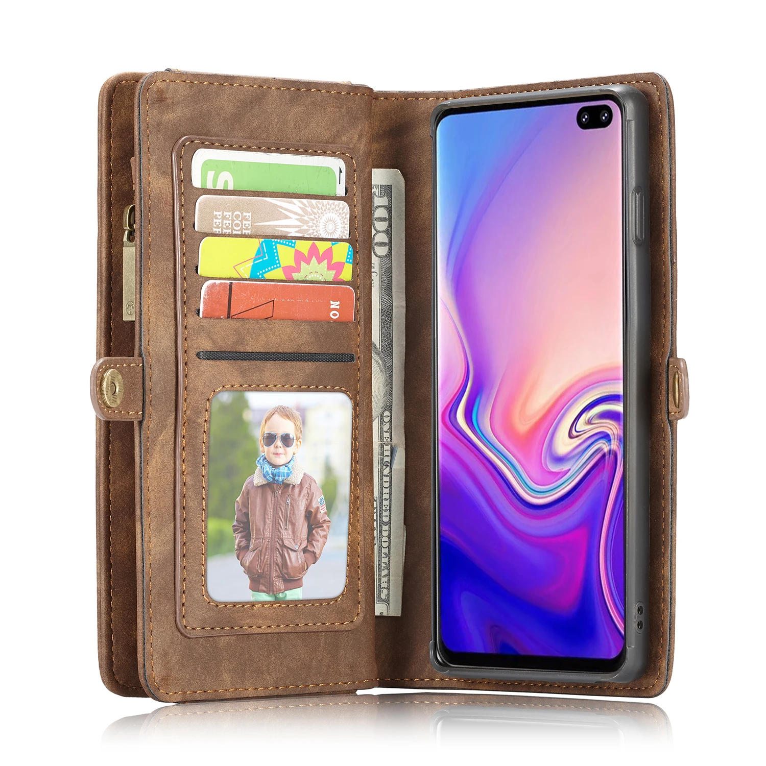Чехол из натуральной кожи на молнии кошелек сумка для Samsung Galaxy Note 8 9 Note9 S7 Edge S8 S9 S10