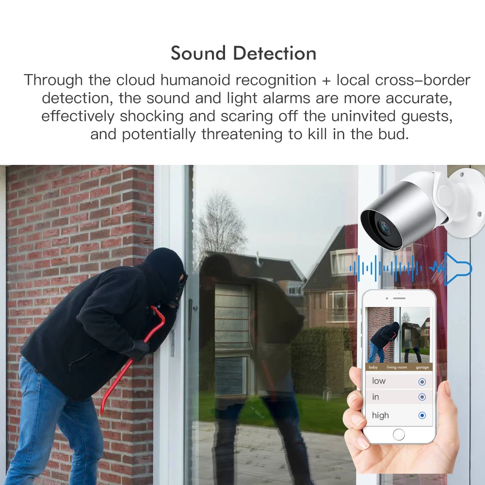 Наружная IP камера SDETER 1080P цилиндрическая Wi Fi для домашней системы