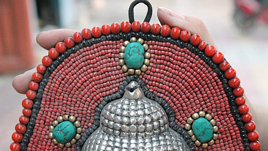 8 &quotтибетский серебряный коралловый бирюзовый Shakyamuni татхагата Будда на стене |