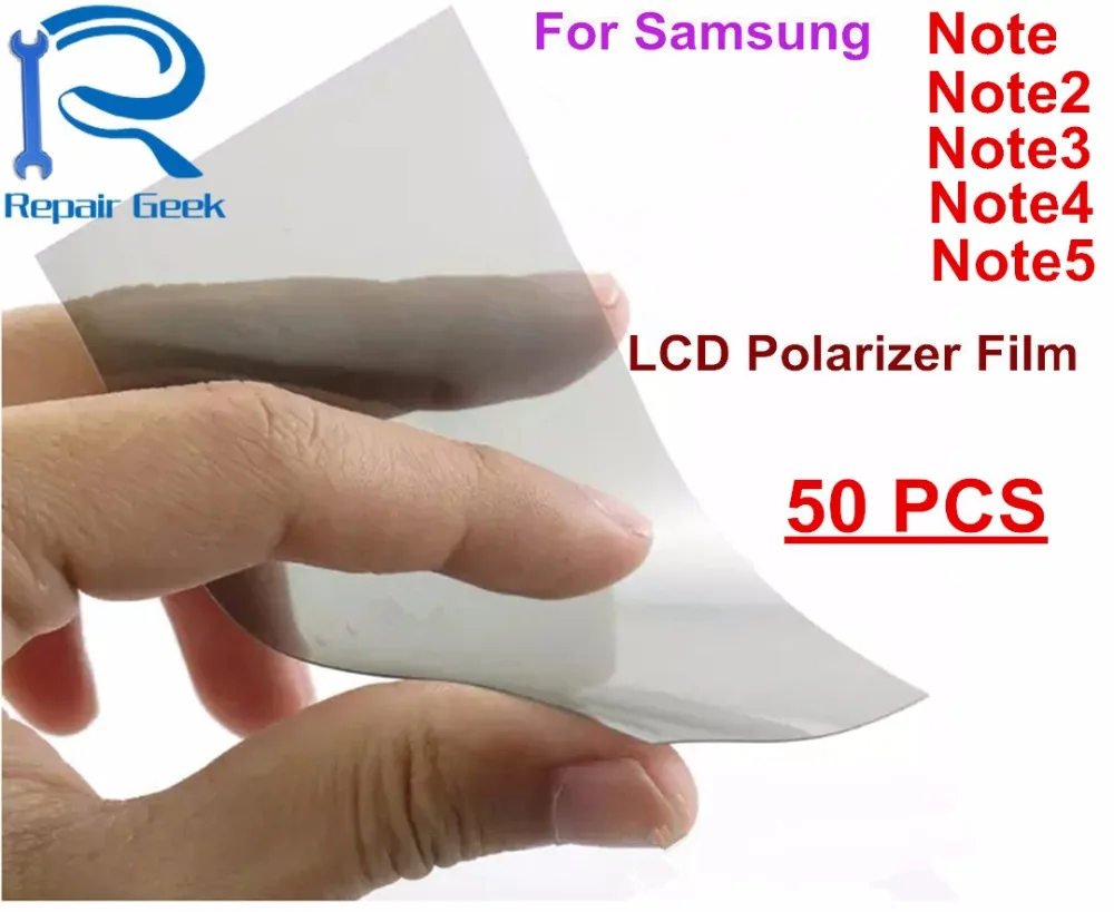 Поляризационная пленка для ЖК-дисплеев Samsung Galaxy Note N7000, I9220, Note 2, 3, 4, Note 5, 50 шт.