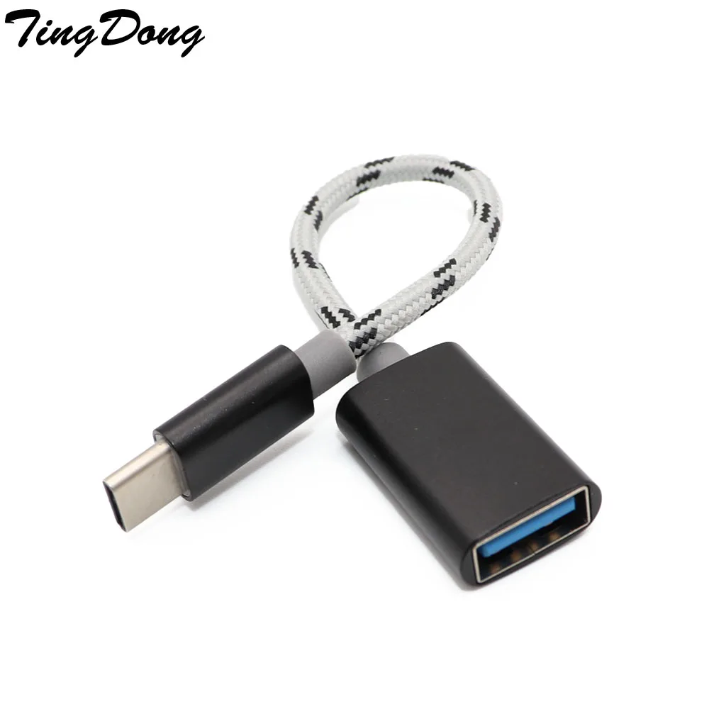 TingDong 15 см type-C OTG Кабель-адаптер USB 3,1 type C штекер USB 3,0 A Женский OTG кабель для передачи данных адаптер