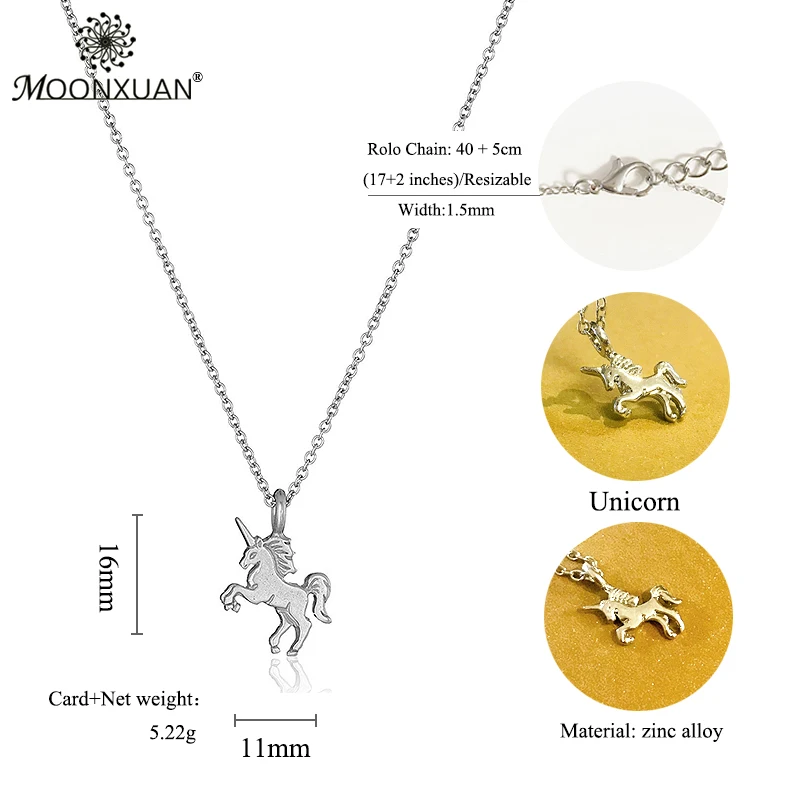 Женское колье чокер Dogeared золотистое ожерелье с цепочкой в виде единорога