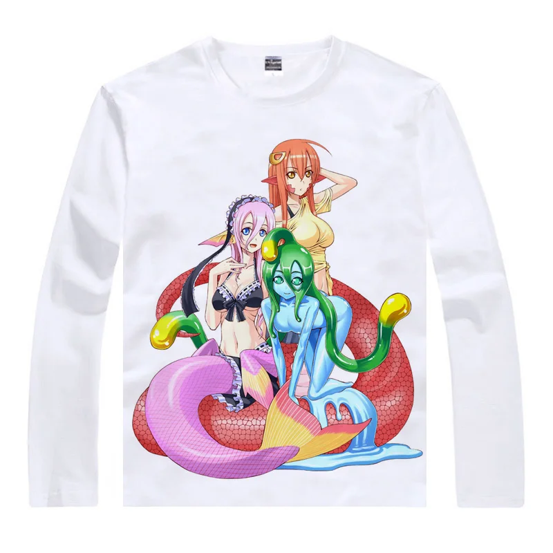 Coolprint Футболка с изображением в стиле аниме с монстрами футболки Musume мульти-стиль с длинными рукавами повседневную жизнь для девочек с принтами героев из мультфильма «школа Монстр Хай», Miia папочка Косплэй рубашки для мальчиков - Цвет: Style 17