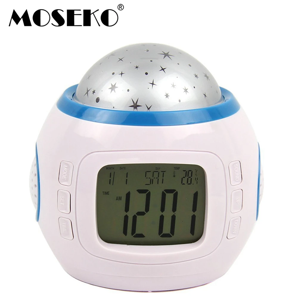 MOSEKO домашний декор часы музыка звездное небо цифровой светодиодный проектор