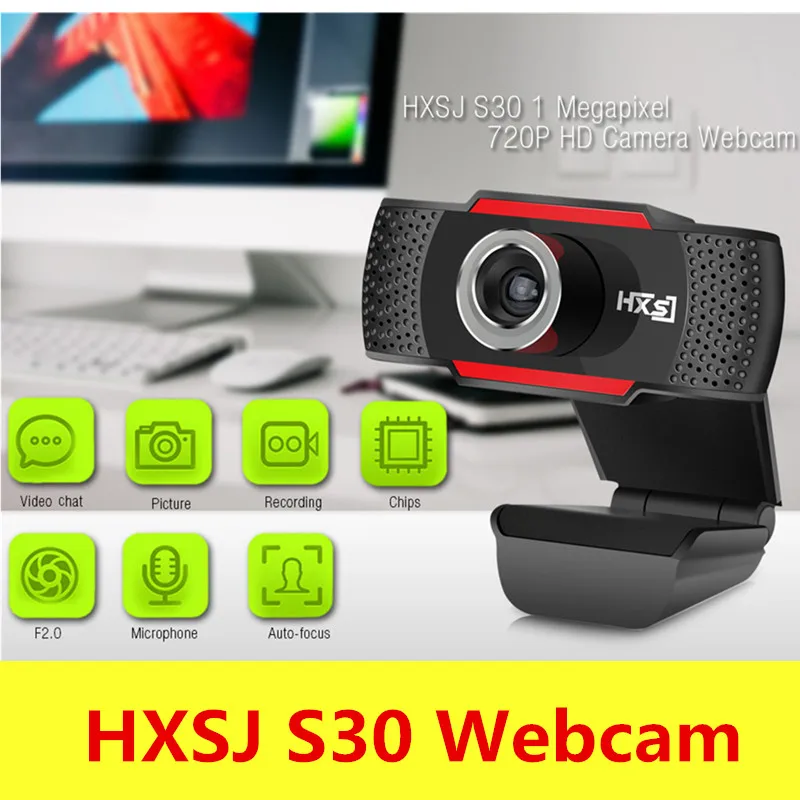 Оригинальная hxsj S30 1 мегапиксельная HD фотокамера веб-камера с микрофоном клип на 30