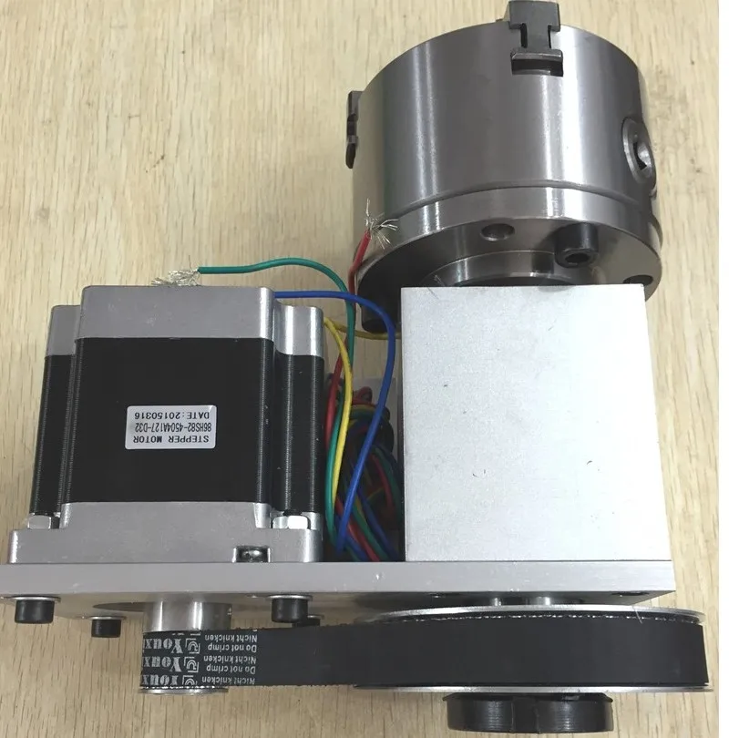 NEMA 34 шаговый двигатель(4:1) k12-100mm 4-Челюсти Зажимы 100 мм ЧПУ 4th оси aixs ось вращения+ бабки для ЧПУ